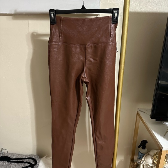 Tinseltown Chocolate Faux Leather Pants - Picture 1 of 3